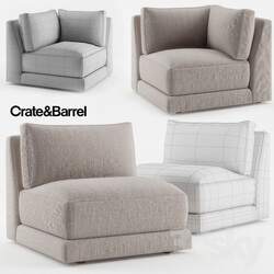Arm chair - Crate _amp_ Barrel Moda Armless Chair _ Moda Corner Chair 