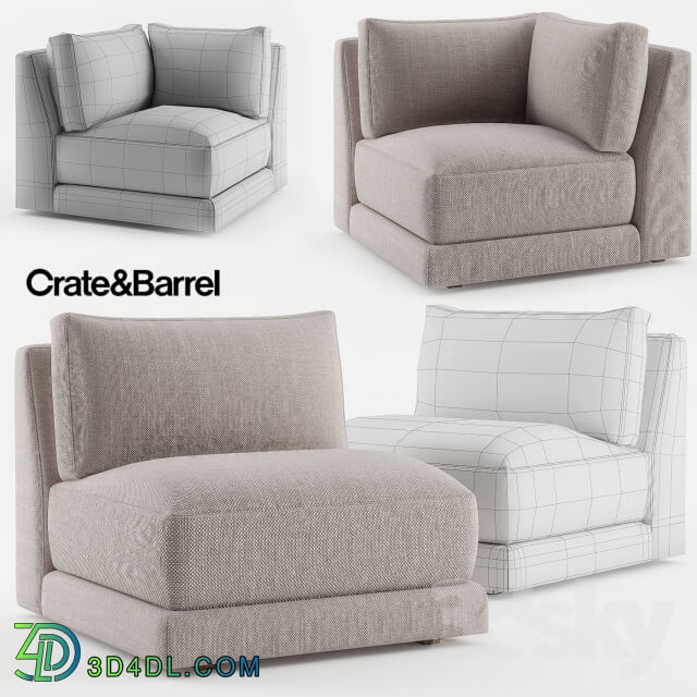 Arm chair - Crate _amp_ Barrel Moda Armless Chair _ Moda Corner Chair