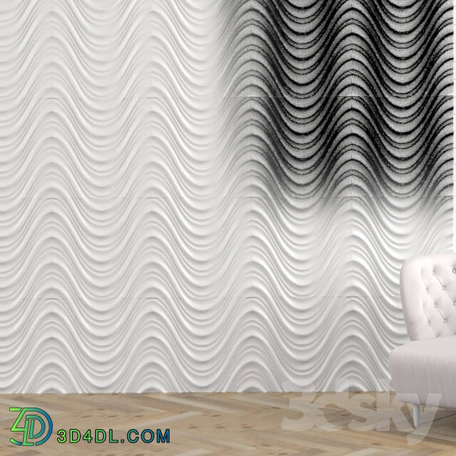 Decorative plaster - 3d wall wavy