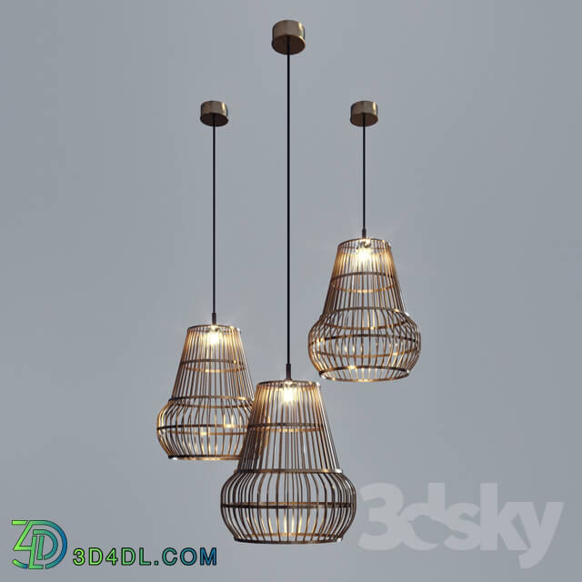 Ceiling light - TRIPLE SUSPENSIONS MINIMALIST DESIGN MATAMOTO _ Athezza Hanjel