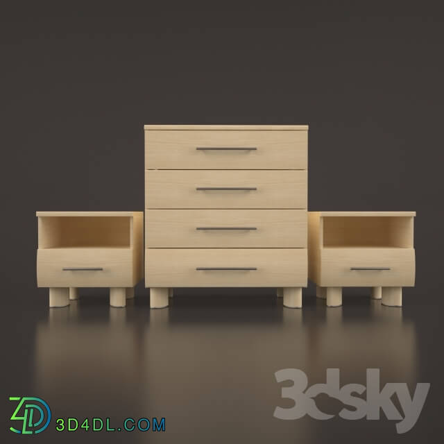 Sideboard _ Chest of drawer - Chest of drawers and bedside cabinet DREAM BRW