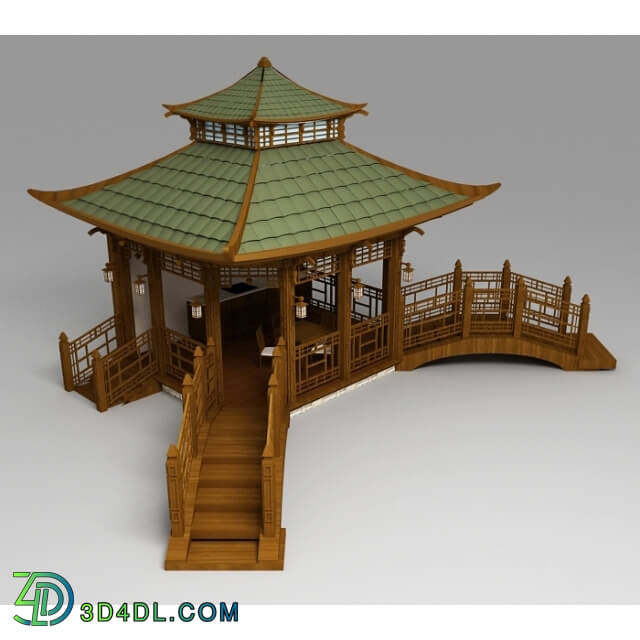 Building - The Chinese pergola with bridges