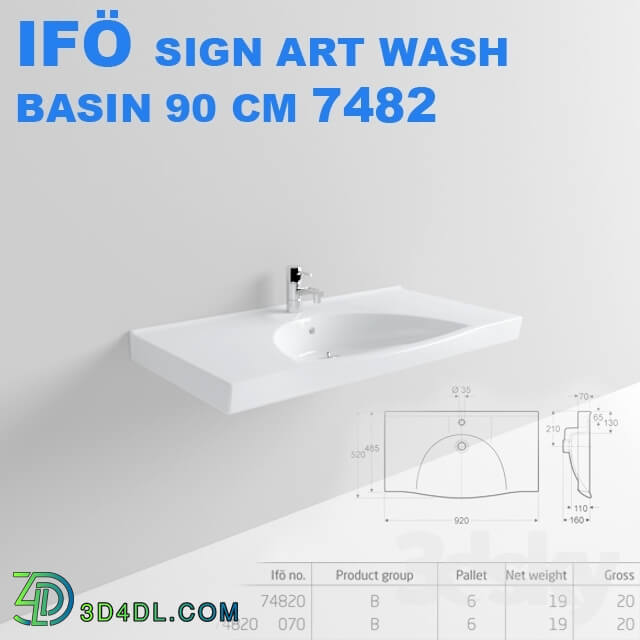 Wash basin - IFO SIGN ART WASH BASIN 90 CM 7482