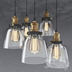 Ceiling light - 5-light Edison Lamp with Bulbs. Chandelier with 5 hangers and Edison bulbs 