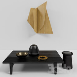 Other - poliform black table with wall art 