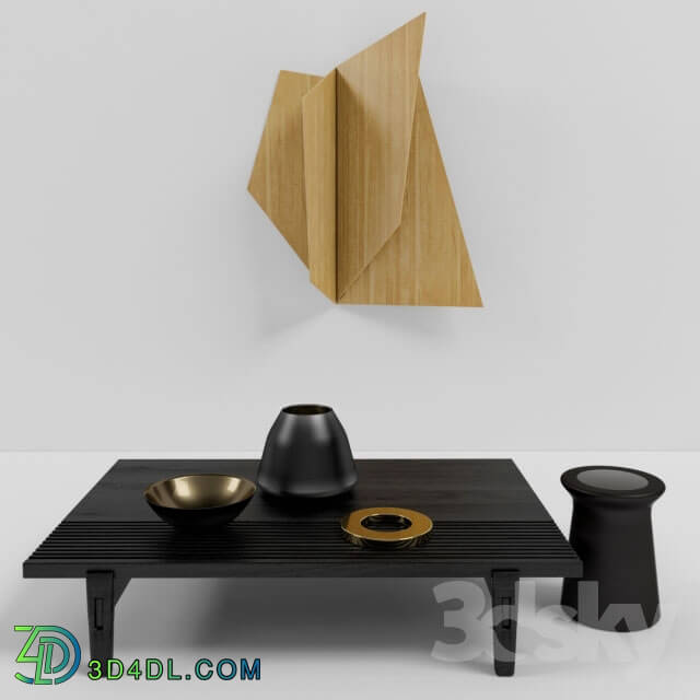 Other - poliform black table with wall art