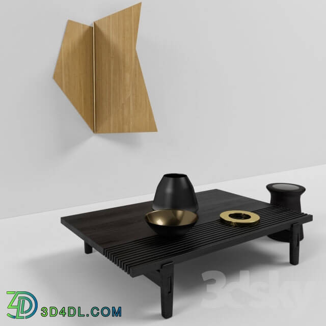 Other - poliform black table with wall art