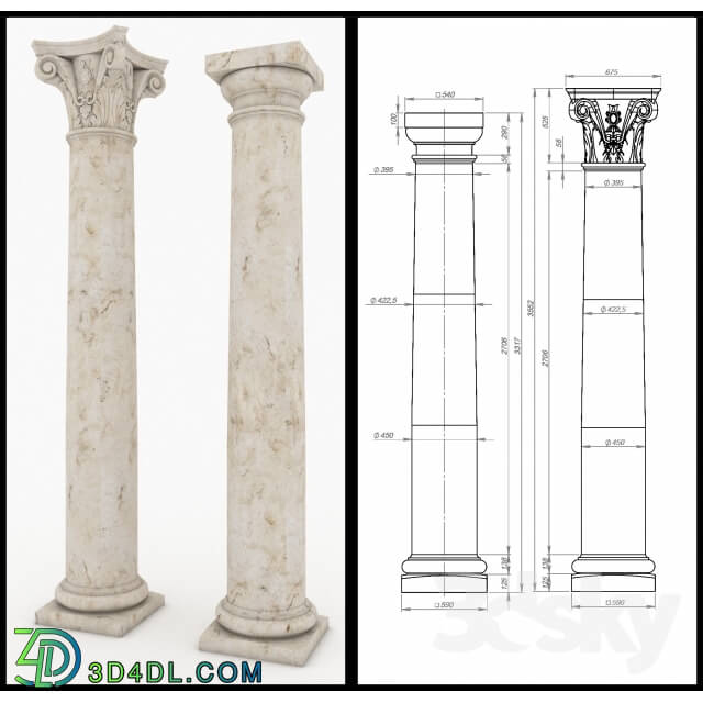 Decorative plaster - column