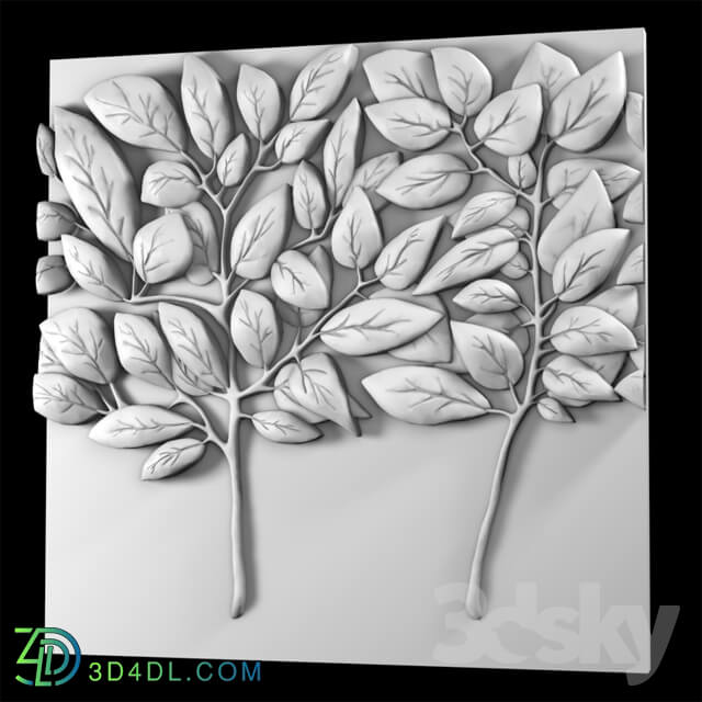 Decorative plaster - trees panel