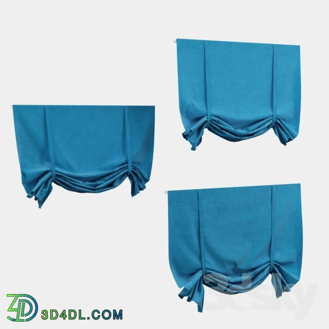 Curtain - Austrian curtain _blue_