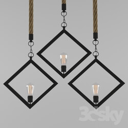 Ceiling light - Pendant lamp Romb Loft Rope 