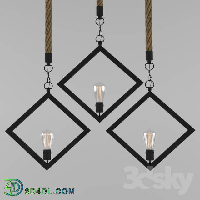 Ceiling light - Pendant lamp Romb Loft Rope