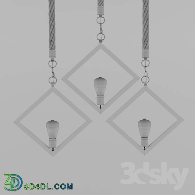 Ceiling light - Pendant lamp Romb Loft Rope