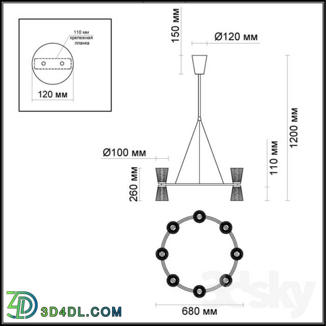 Ceiling light - Chandelier ODEON LIGHT 4013 _ 81L GRANA