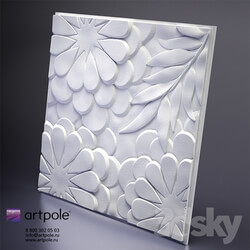 3D panel - _FOR RECALL_ Plaster 3d panel Flora from Artpole 