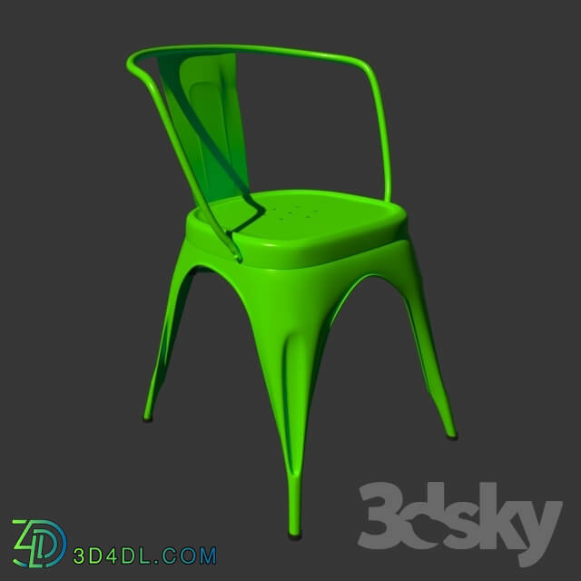 Chair - iron chair - green