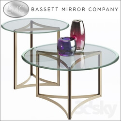 Table - Bassett Mirror Thoroughly Modern Round End Table and Cocktail 
