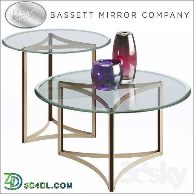 Table - Bassett Mirror Thoroughly Modern Round End Table and Cocktail
