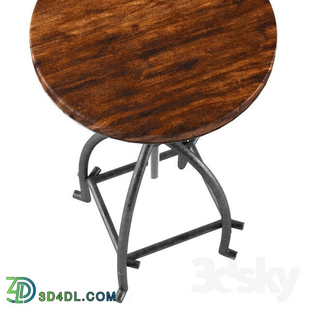 Chair - Bar Stool Industrial Bar Oak Barstool