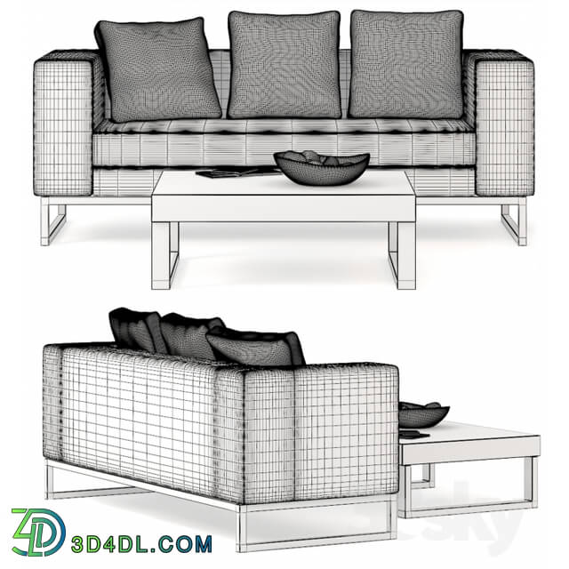 Sofa - Sofa 3 seater _quot_Dadone_quot_ coffee table Deep2