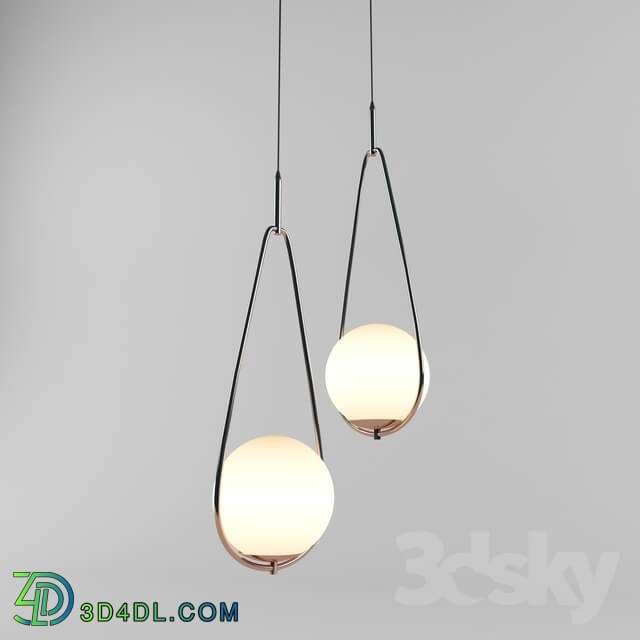 Ceiling light - Pendant Lamp Loop Brass Kare Design