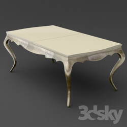 Table - OM Dining table Fratelli Barri VENEZIA in pearl cream lacquer finish_ legs and base in silver leaf finish_ FB.DT.VZ.22 