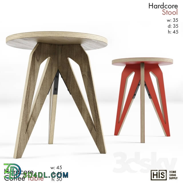 Table - HIS - Hardcore Stool and Coffee Table