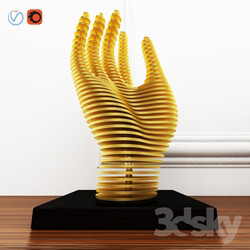 Sculpture - Hand shaped figurine from different plates _4 variants_ 
