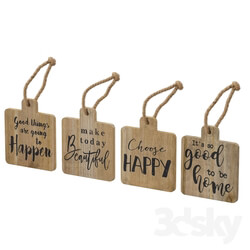 Other kitchen accessories - 4 Piece Farmhouse Positive Vibe Hanging Tag Wall Decor Set 