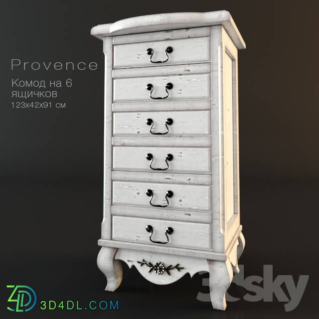 Sideboard _ Chest of drawer - Chest-style Provence 6 drawers