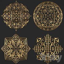 Decorative plaster - Rosette_ pattern_ carving. 