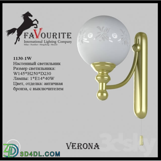 Wall light - Favourite 1130-1W Sconce