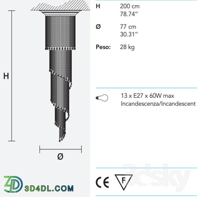 Ceiling light - Masiero IMPERO-DECO VE 841 G