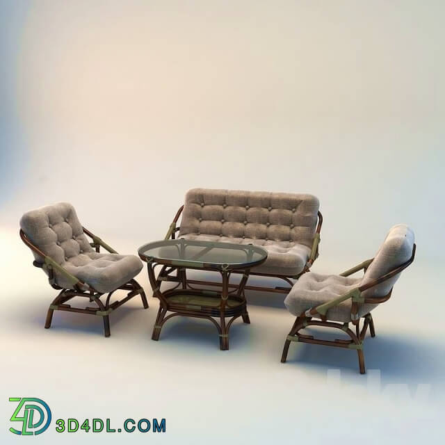 Sofa - upholstered furniture_ bamboo plaiting