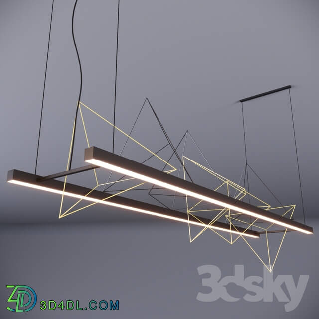 Ceiling light - Lamp with wire pyramids