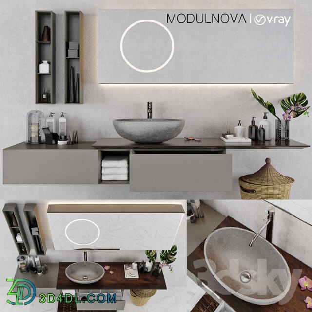 Bathroom furniture - Set of bathroom furniture MODULNOVA Infinity_Decor