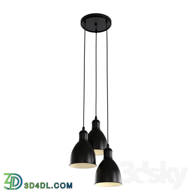 Ceiling light - 49465 Suspension of PRIDDY_ 3х60W _E27__ Ø325_ steel_ black