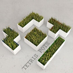 Plant - Grass tetris pots 