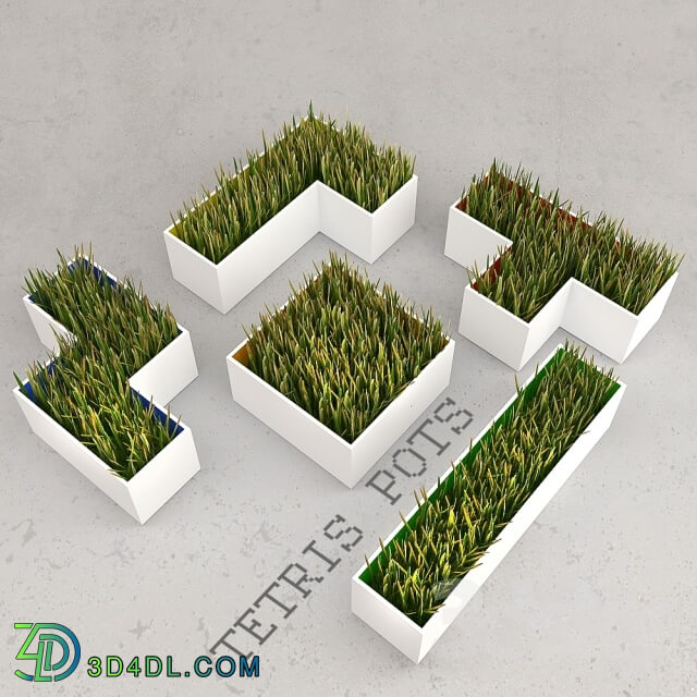 Plant - Grass tetris pots