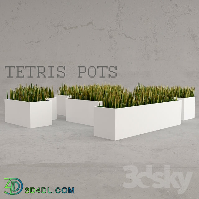 Plant - Grass tetris pots