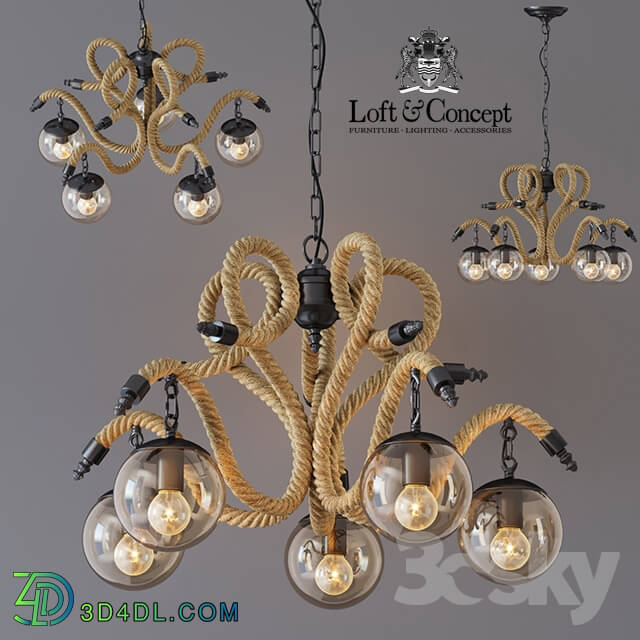 Ceiling light - Chandelier Lobe Rope Chandelier Globe 5