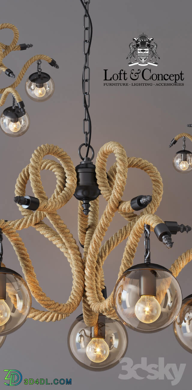 Ceiling light - Chandelier Lobe Rope Chandelier Globe 5