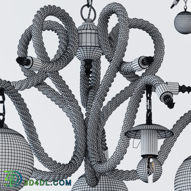 Ceiling light - Chandelier Lobe Rope Chandelier Globe 5