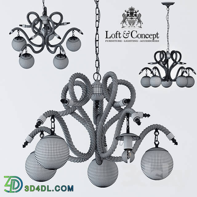 Ceiling light - Chandelier Lobe Rope Chandelier Globe 5