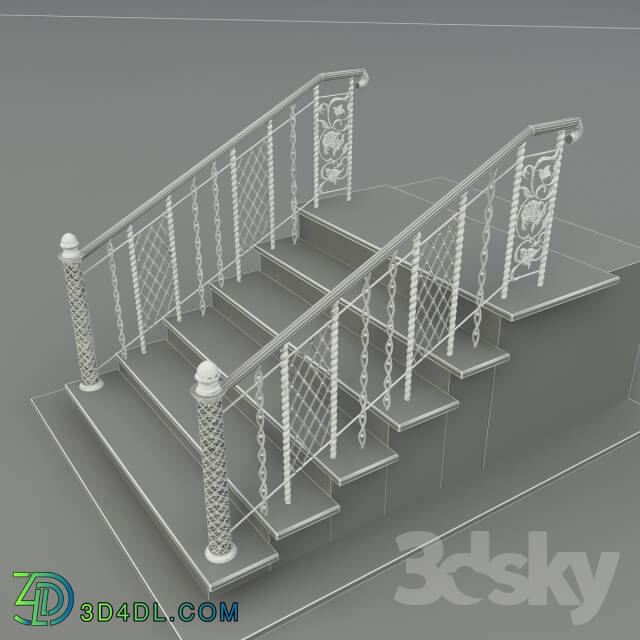 Staircase - Wrought-iron staircase in the _quot_Russian_quot_ style