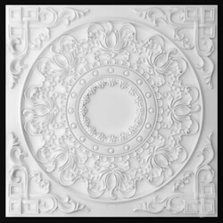 Decorative plaster - Rosette_ pattern_ carving_ ceiling. 