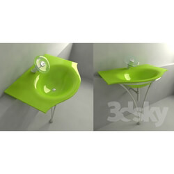 Wash basin - glass sink with mixer dekorotivnym 