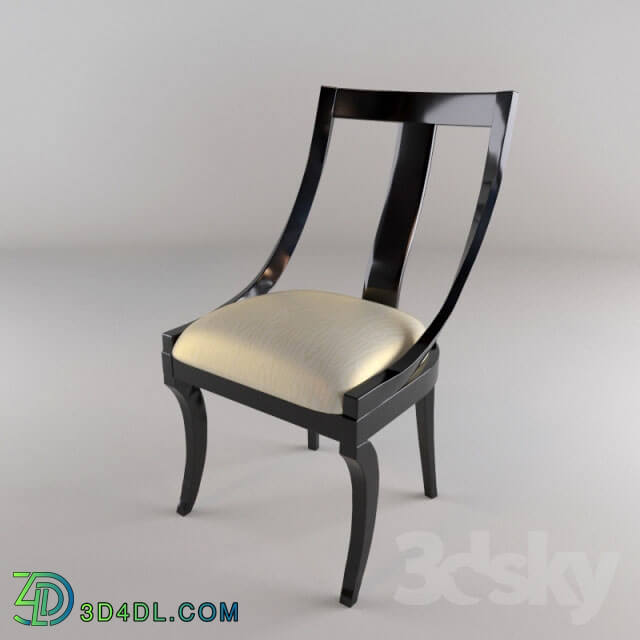 Chair - Italian Black Lacquer _ Moire Dining Chair