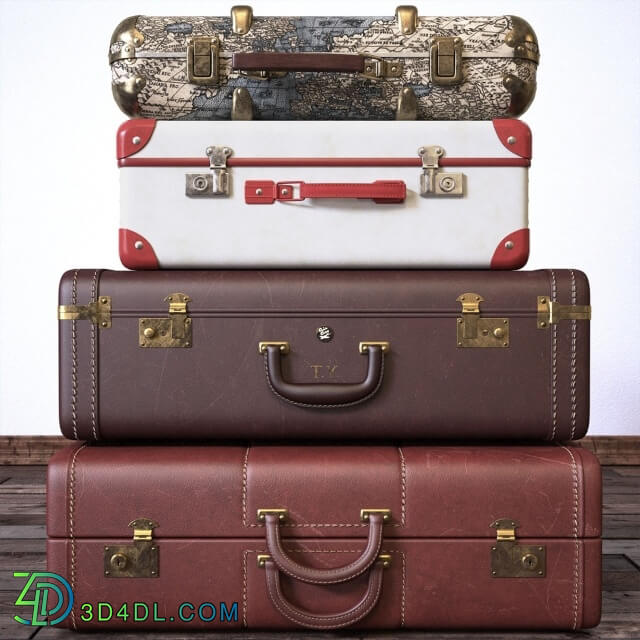 Other decorative objects - Vintage Fan _amp_ Suitcases