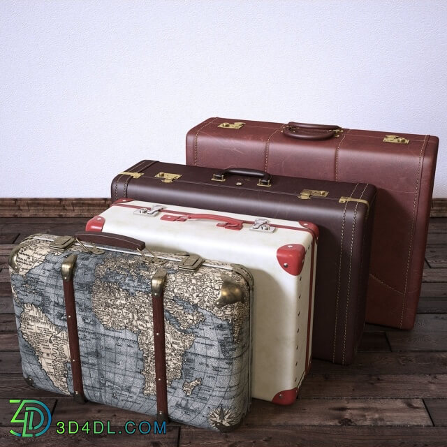 Other decorative objects - Vintage Fan _amp_ Suitcases